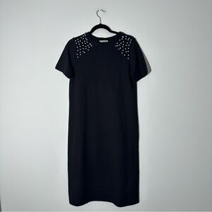 Zara trafaluc black dress with white dots on top